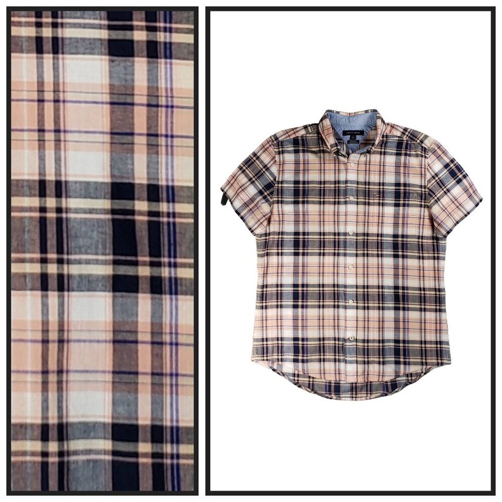Tommy Hilfiger Men’s Plaid Button Down Shirt Large Regular Fit
